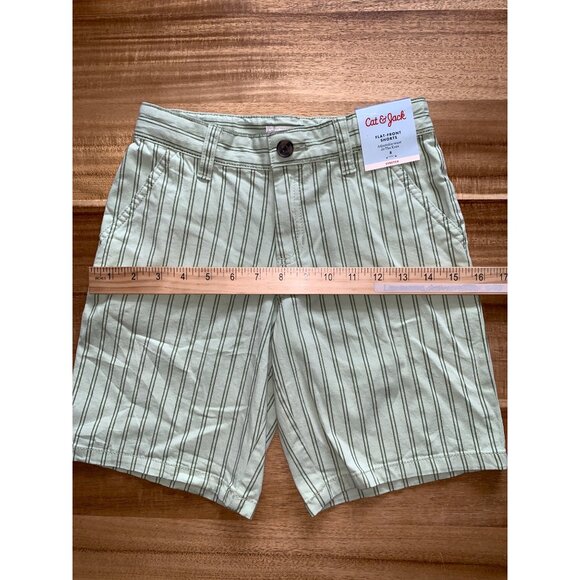 Cat & Jack Boys Green Striped Shorts With Pockets Size 8 - Picture 11 of 12